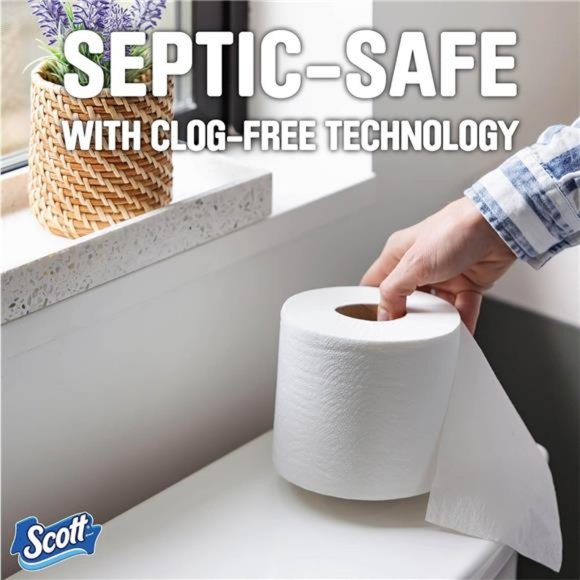 1000 Toilet Paper, 8 Rolls, Septic-Safe, 1-Ply Toilet Tissue - Picture 6 of 7